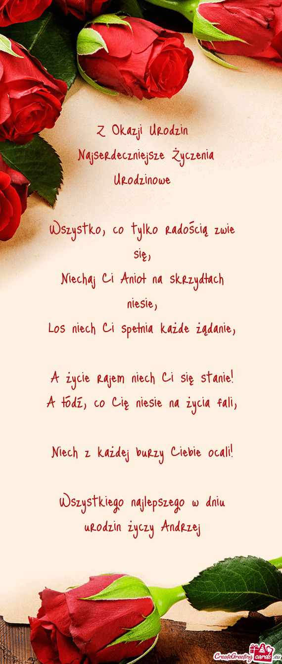 Wszystkiego najlepszego w dniu urodzin Andrzej