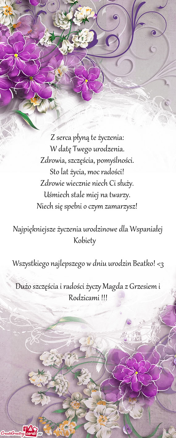Wszystkiego najlepszego w dniu urodzin Beatko! <3