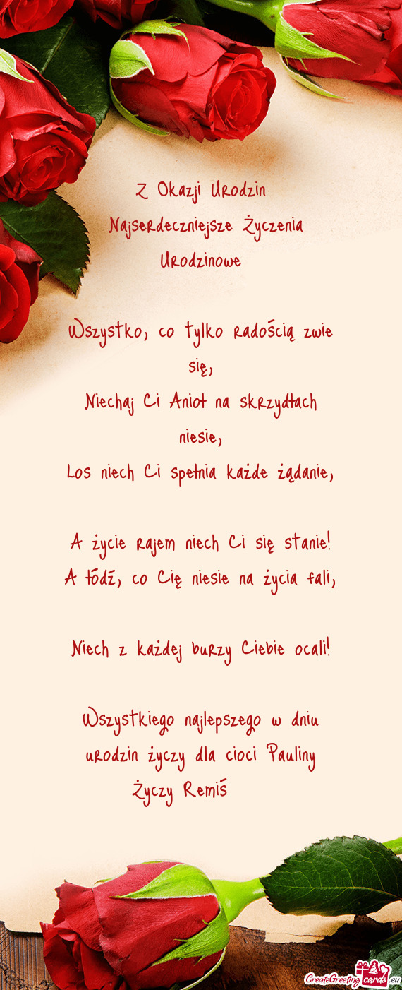 Wszystkiego najlepszego w dniu urodzin dla cioci Pauliny Remiś ❤️