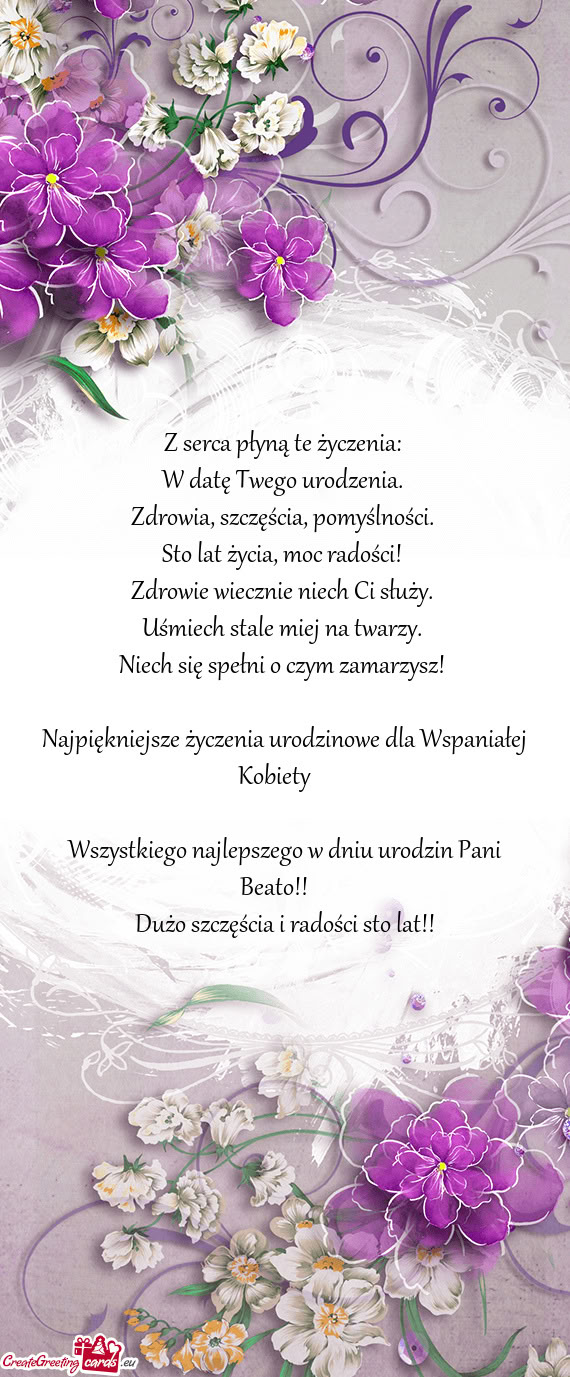 Wszystkiego najlepszego w dniu urodzin Pani Beato!! 🤗