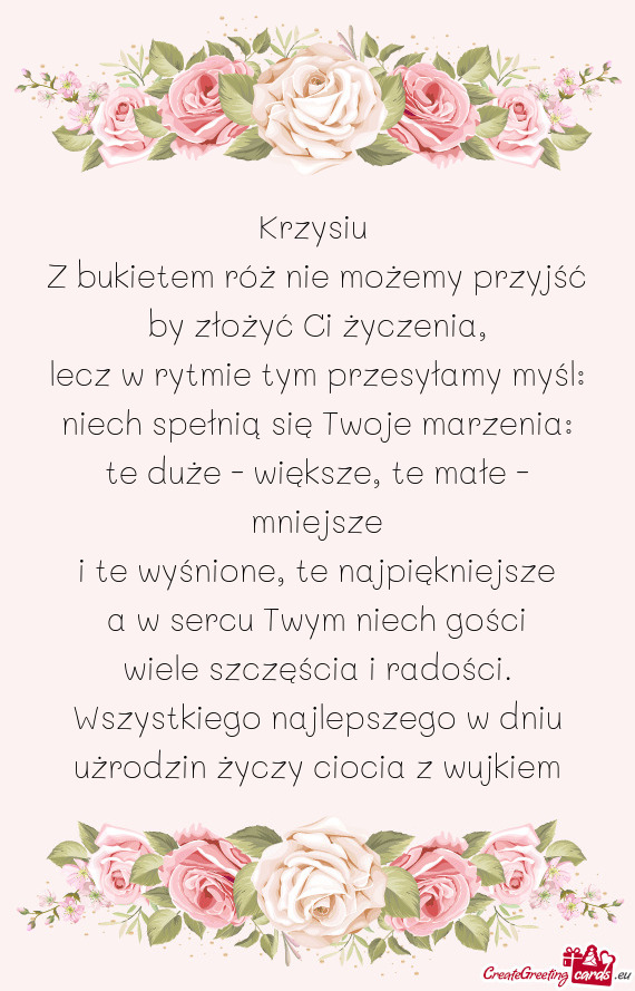 Wszystkiego najlepszego w dniu użrodzin ciocia z wujkiem