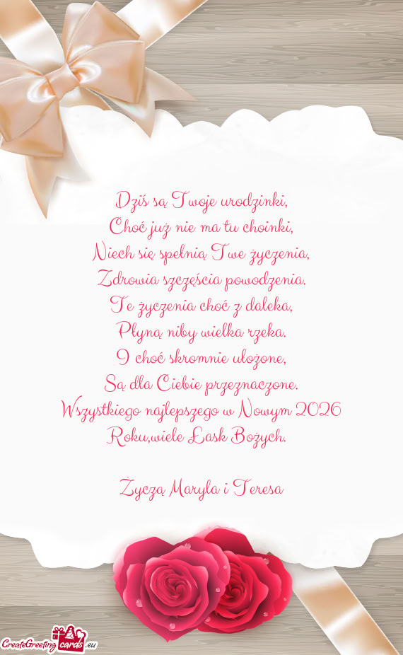 Wszystkiego najlepszego w Nowym 2026 Roku,wiele Łask Bożych