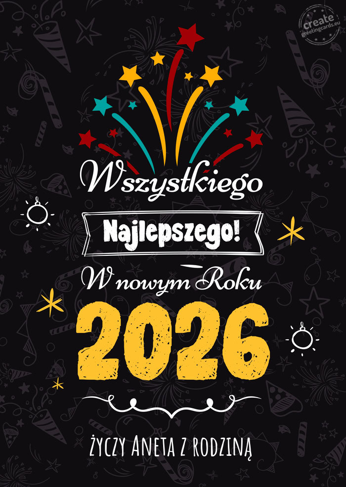 Wszystkiego najlepszego w nowym roku, Aneta z rodziną