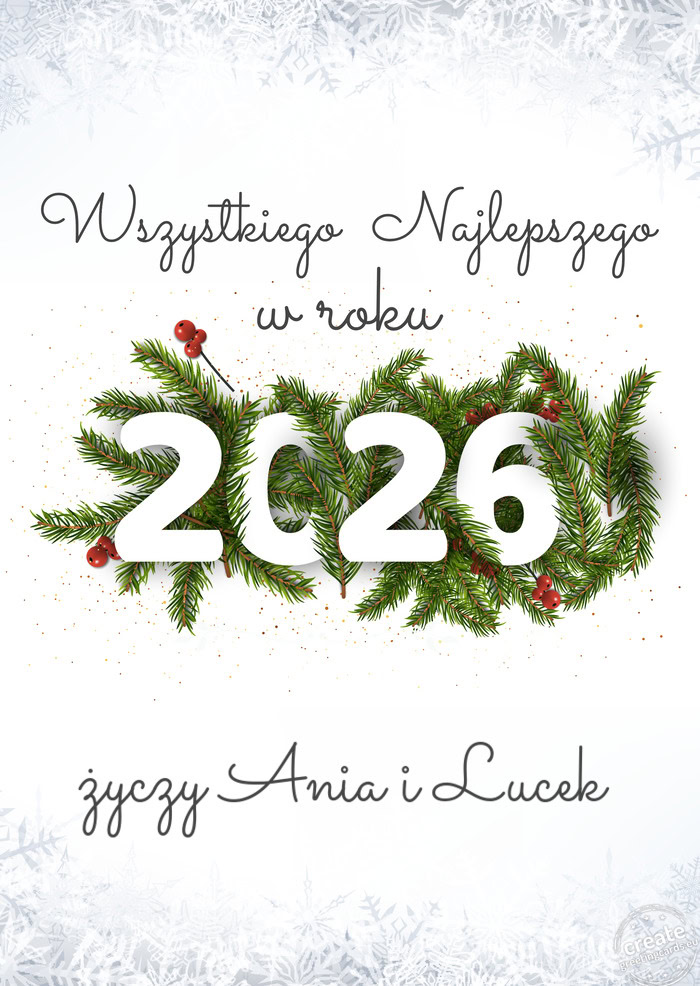 Wszystkiego najlepszego w nowym roku Ania i Lucek
