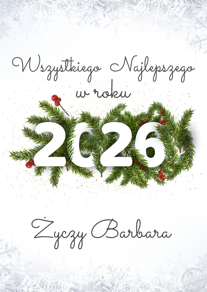 Wszystkiego najlepszego w nowym roku Barbara
