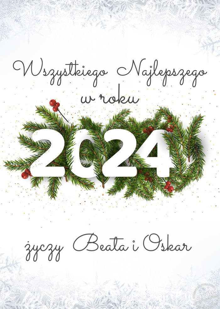 Wszystkiego najlepszego w nowym roku Beata i Oskar