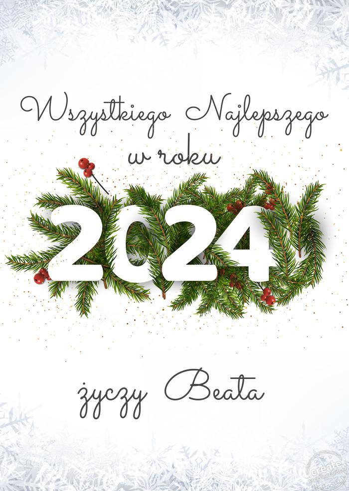 Wszystkiego najlepszego w nowym roku Beata