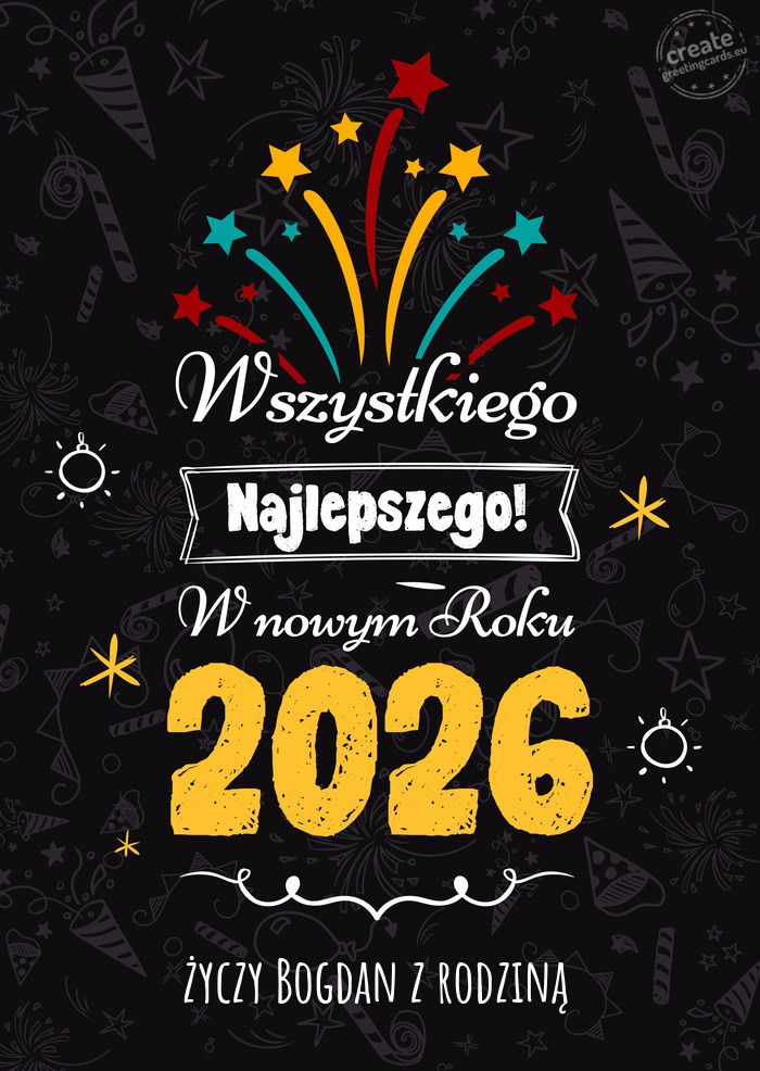 Wszystkiego najlepszego w nowym roku, Bogdan z rodziną