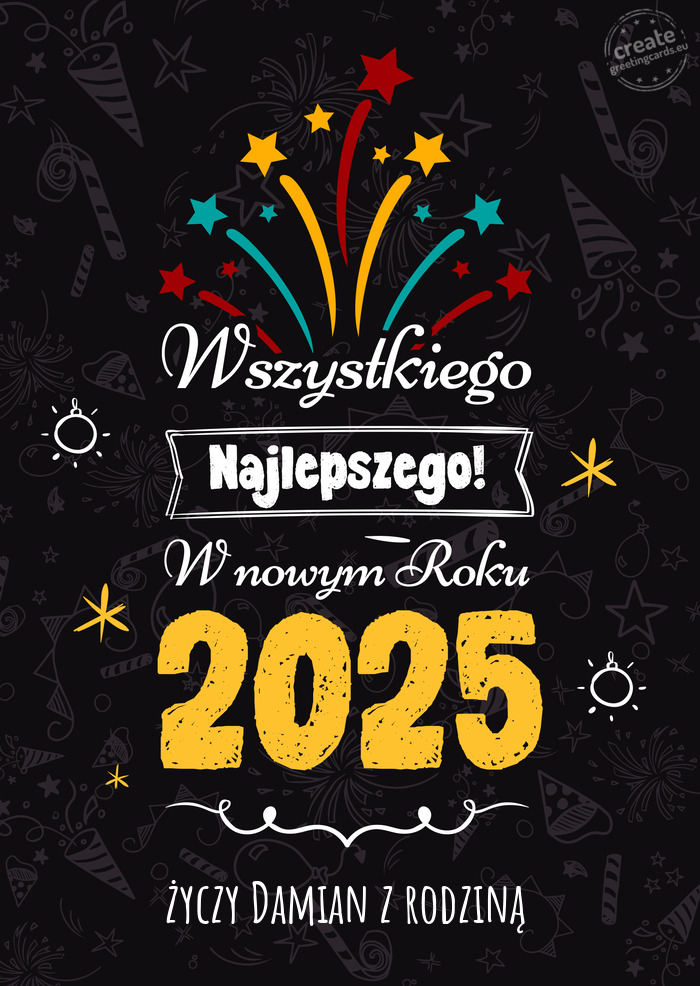 Wszystkiego najlepszego w nowym roku, Damian z rodziną
