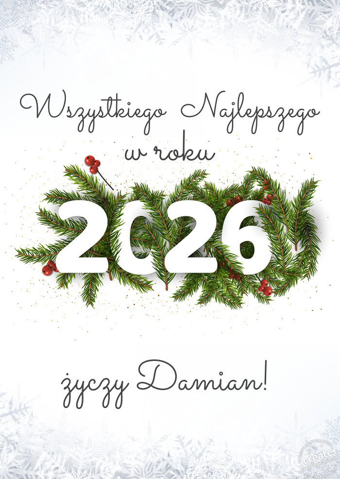 Wszystkiego najlepszego w nowym roku Damian