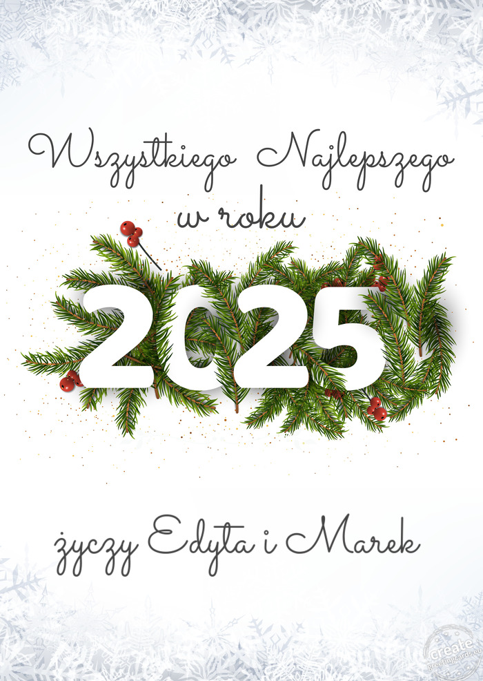 Wszystkiego najlepszego w nowym roku Edyta i Marek