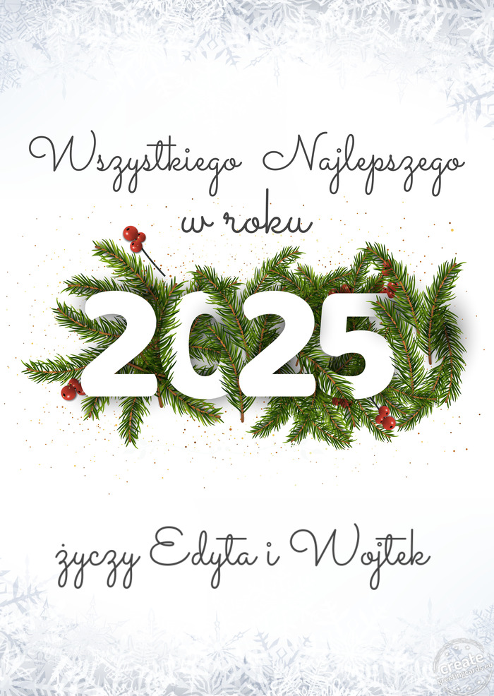 Wszystkiego najlepszego w nowym roku Edyta i Wojtek