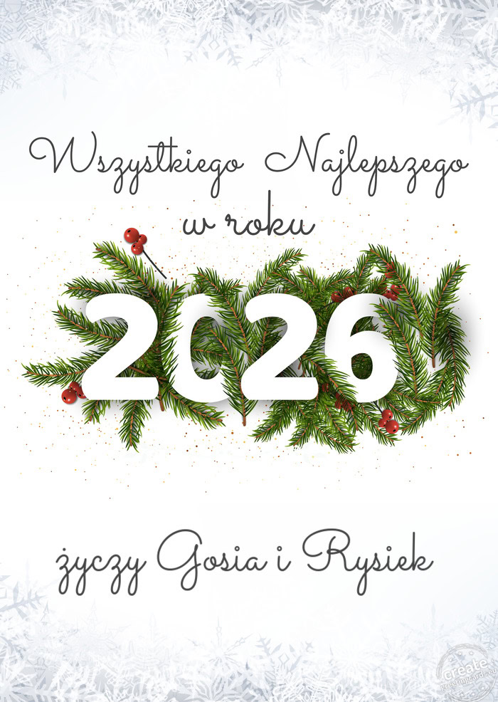 Wszystkiego najlepszego w nowym roku Gosia i Rysiek