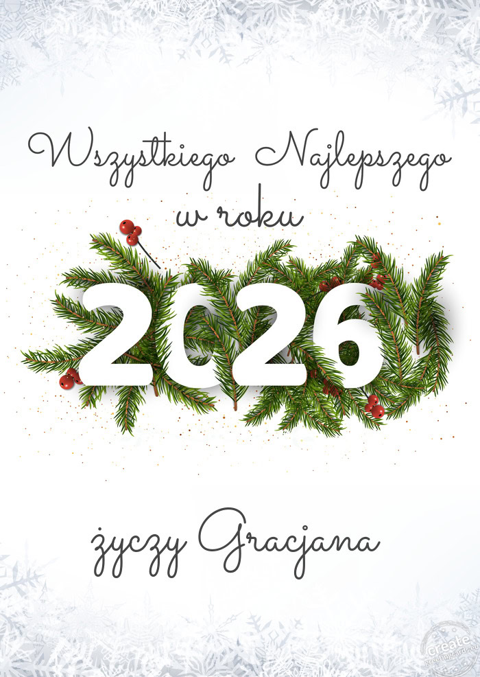 Wszystkiego najlepszego w nowym roku Gracjana
