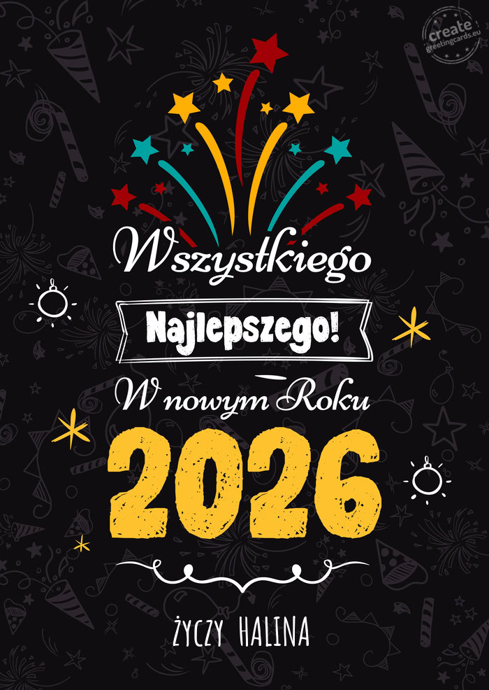 Wszystkiego najlepszego w nowym roku, HALINA