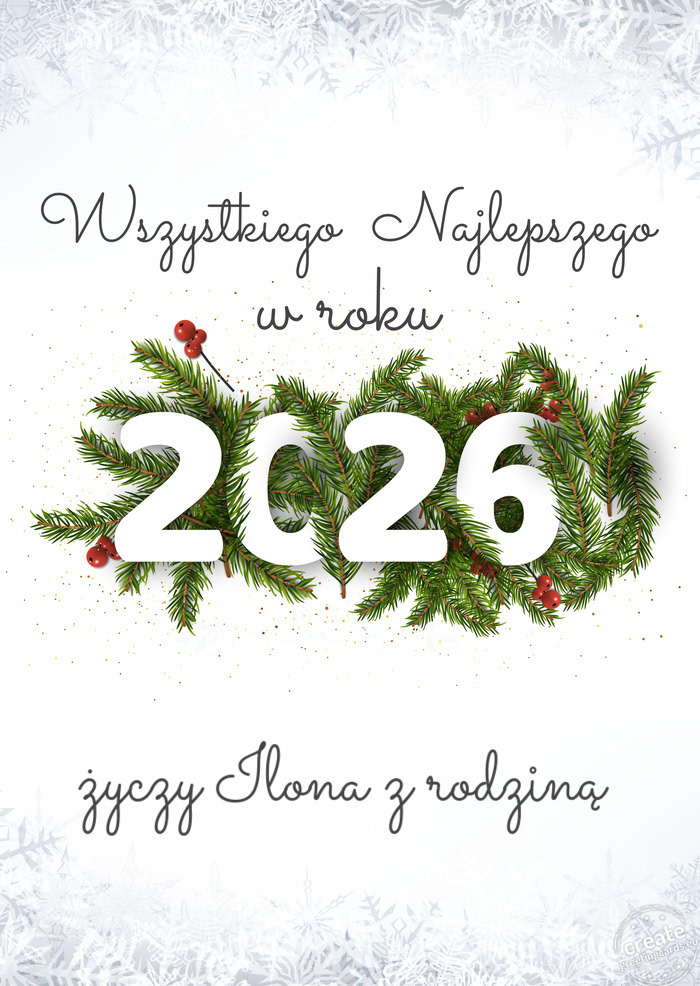 Wszystkiego najlepszego w nowym roku Ilona z rodziną