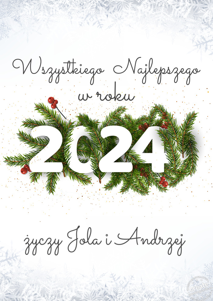 Wszystkiego najlepszego w nowym roku Jola i Andrzej