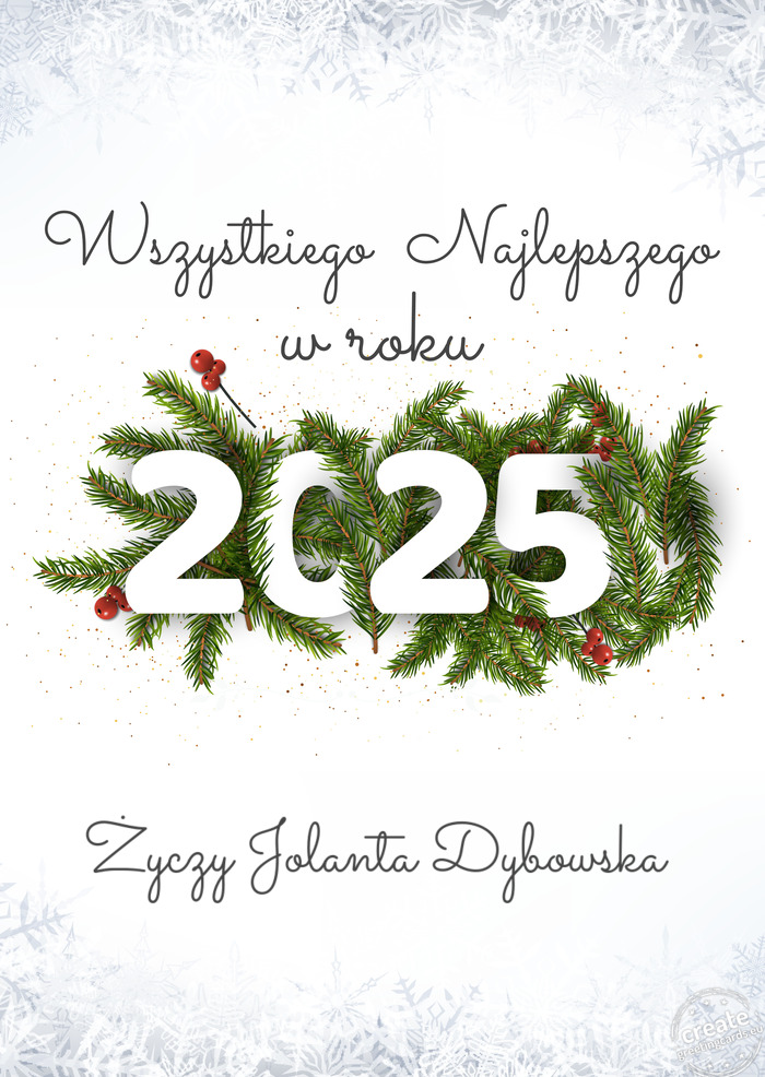 Wszystkiego najlepszego w nowym roku Jolanta Dybowska