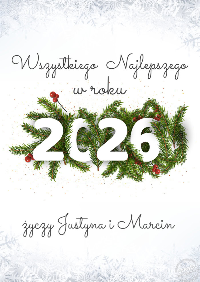 Wszystkiego najlepszego w nowym roku Justyna i Marcin