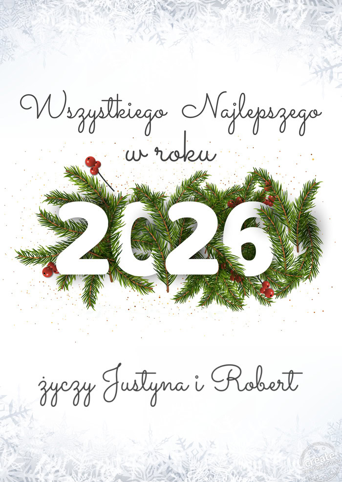 Wszystkiego najlepszego w nowym roku Justyna i Robert
