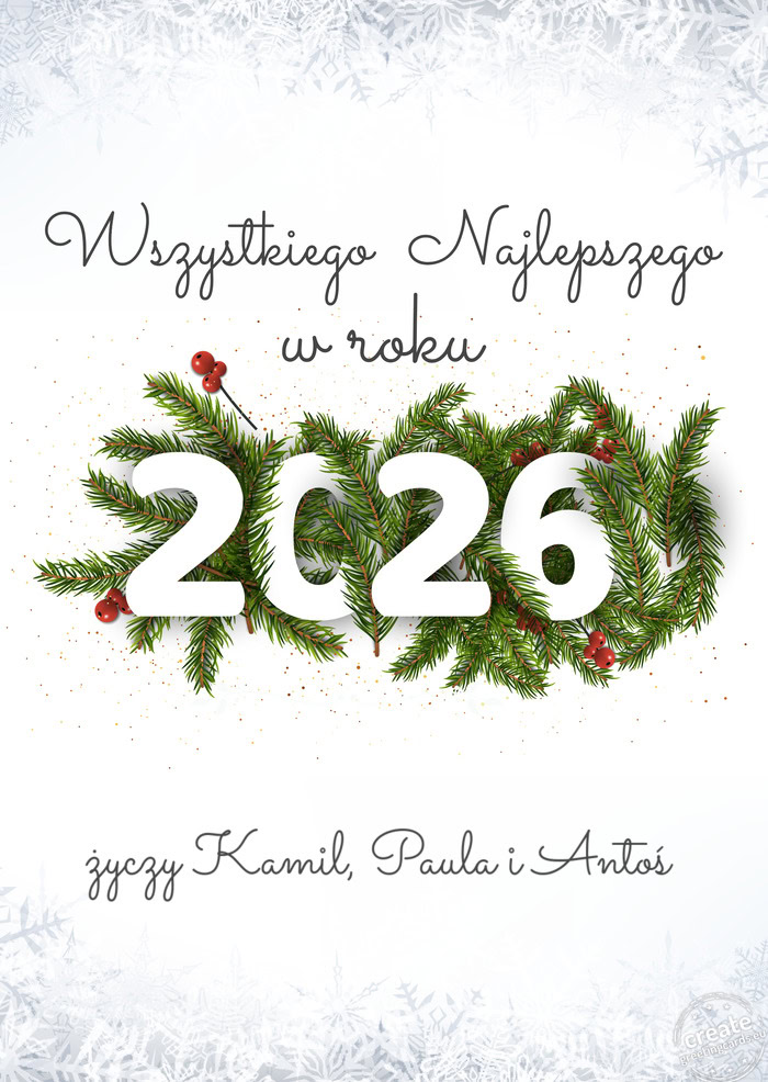 Wszystkiego najlepszego w nowym roku Kamil, Paula i Antoś