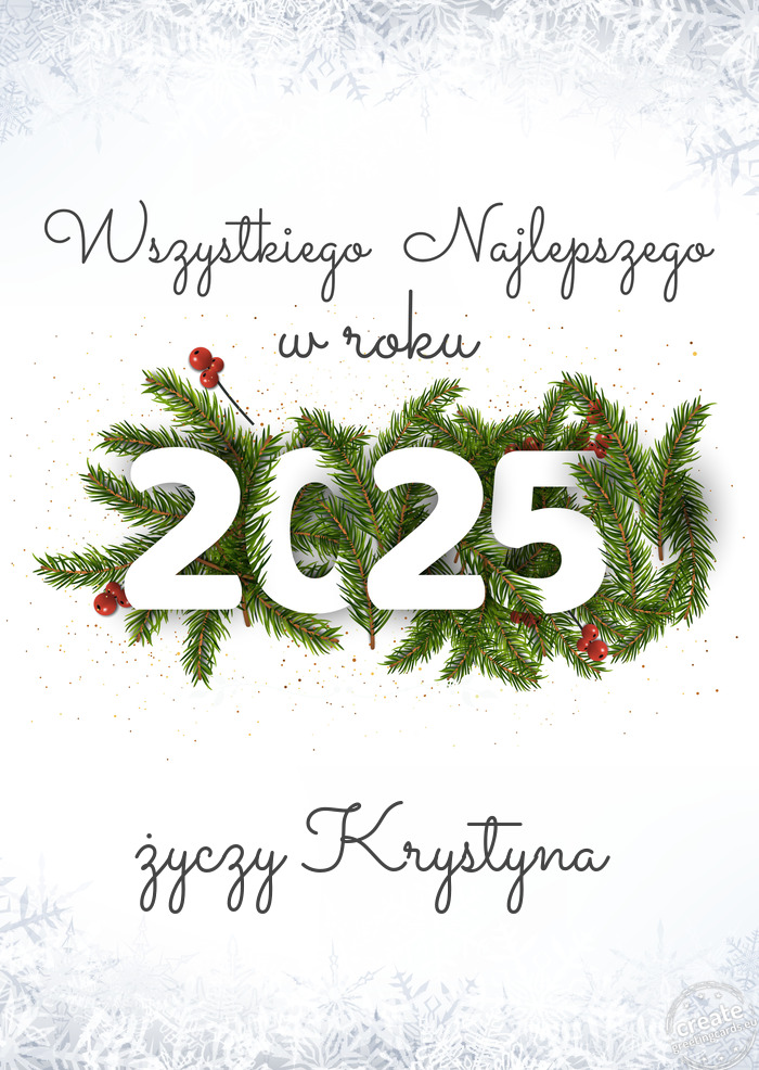 Wszystkiego najlepszego w nowym roku Krystyna
