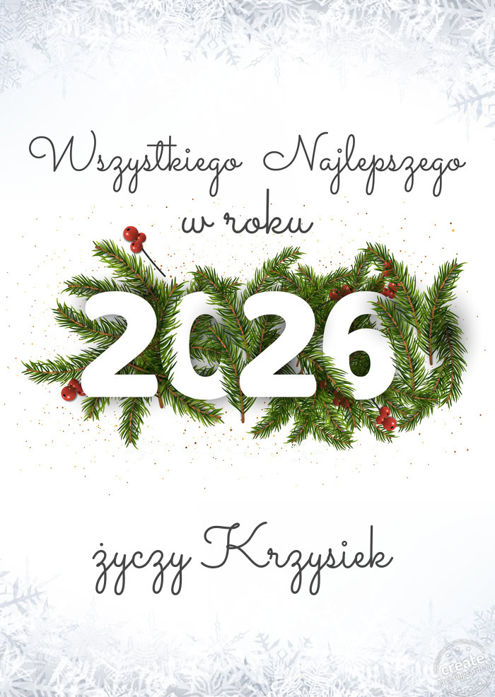 Wszystkiego najlepszego w nowym roku Krzysiek