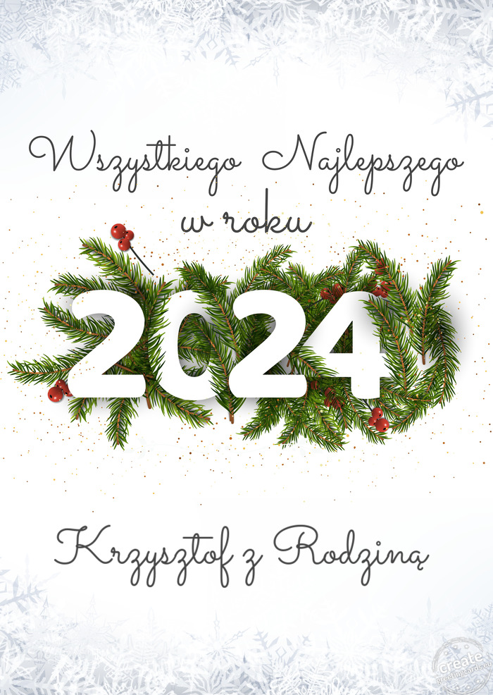Wszystkiego najlepszego w nowym roku Krzysztof z Rodziną