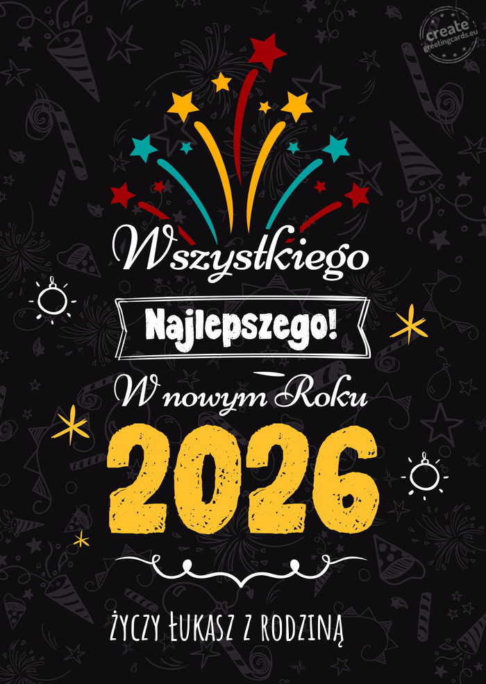 Wszystkiego najlepszego w nowym roku, Łukasz z rodziną🎄✨