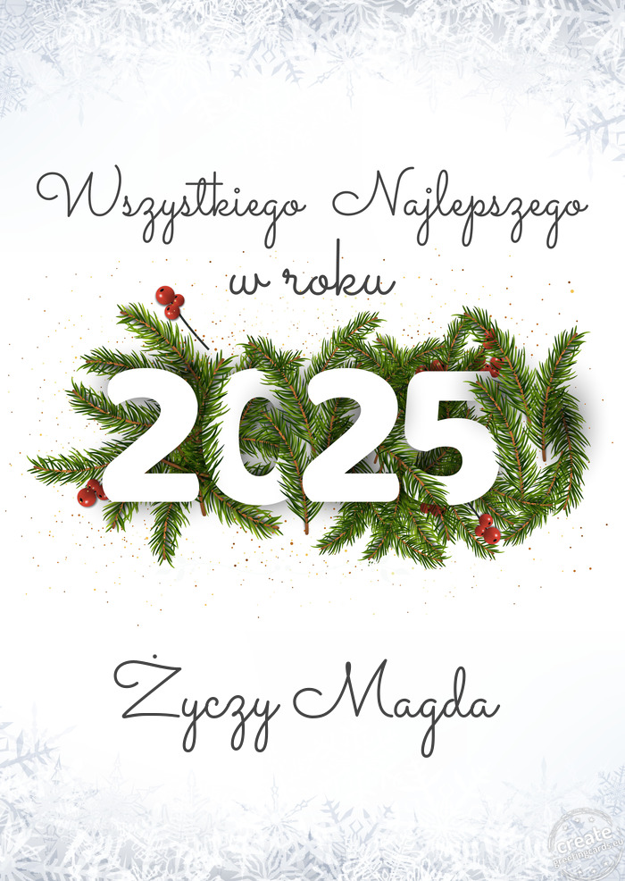 Wszystkiego najlepszego w nowym roku Magda