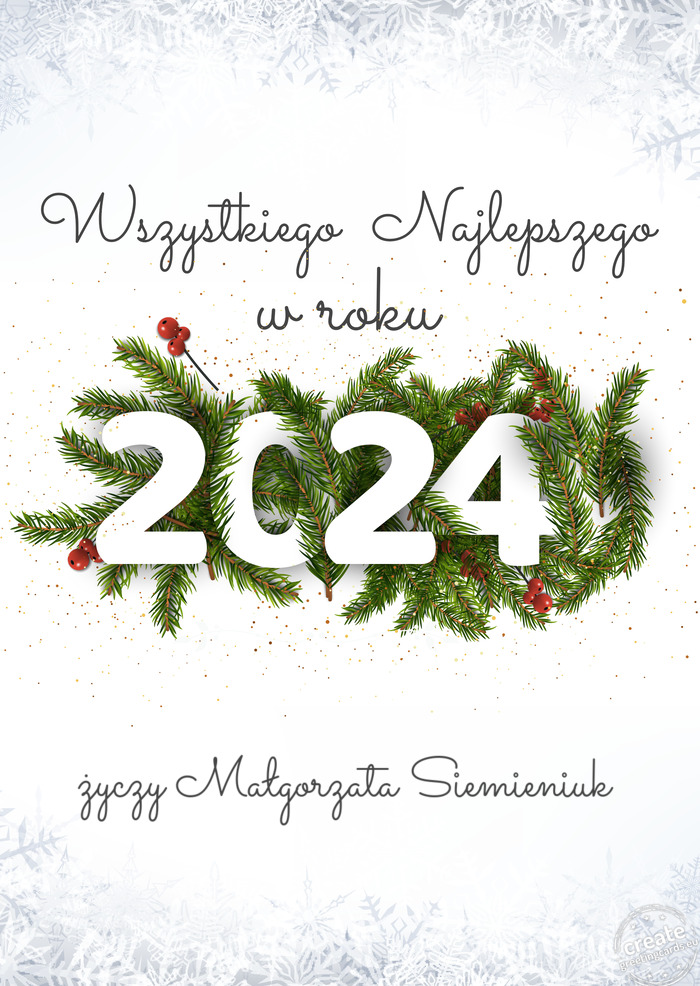 Wszystkiego najlepszego w nowym roku Małgorzata Siemieniuk
