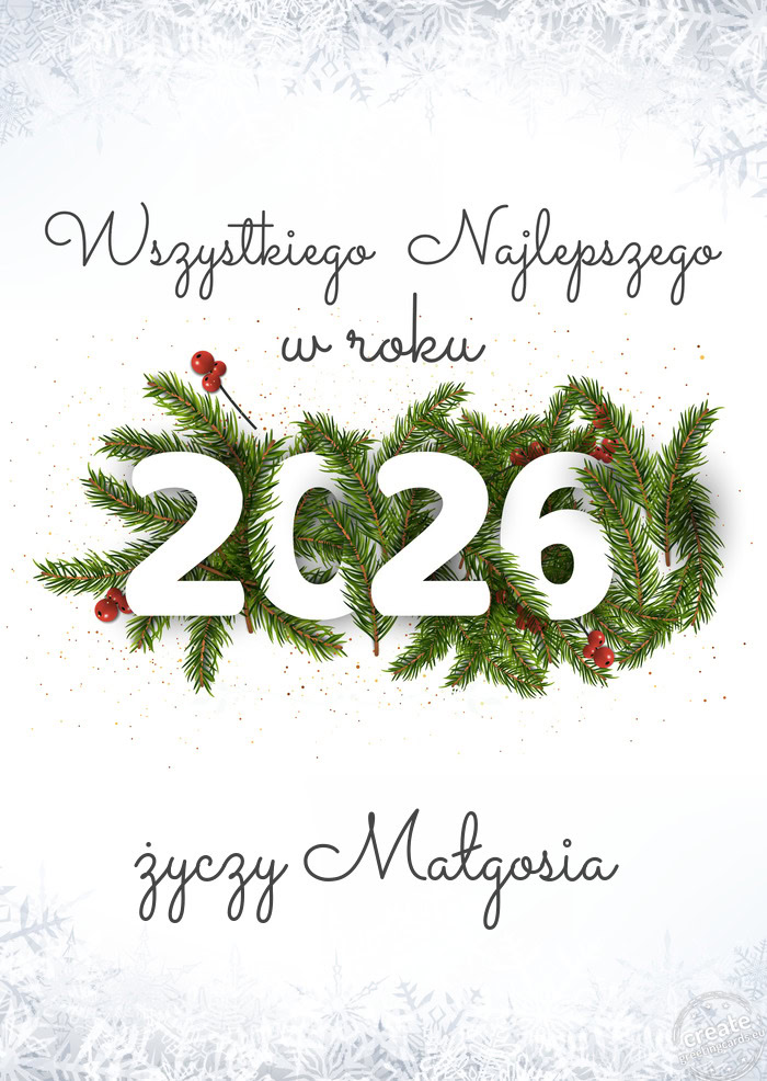 Wszystkiego najlepszego w nowym roku Małgosia