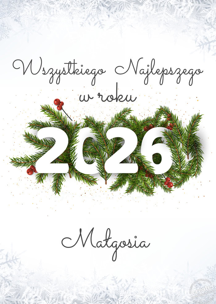 Wszystkiego najlepszego w nowym roku Małgosia