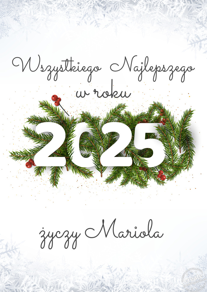 Wszystkiego najlepszego w nowym roku Mariola
