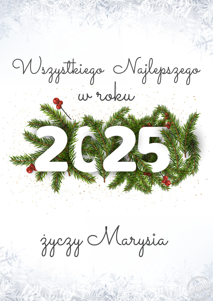 Wszystkiego najlepszego w nowym roku Marysia