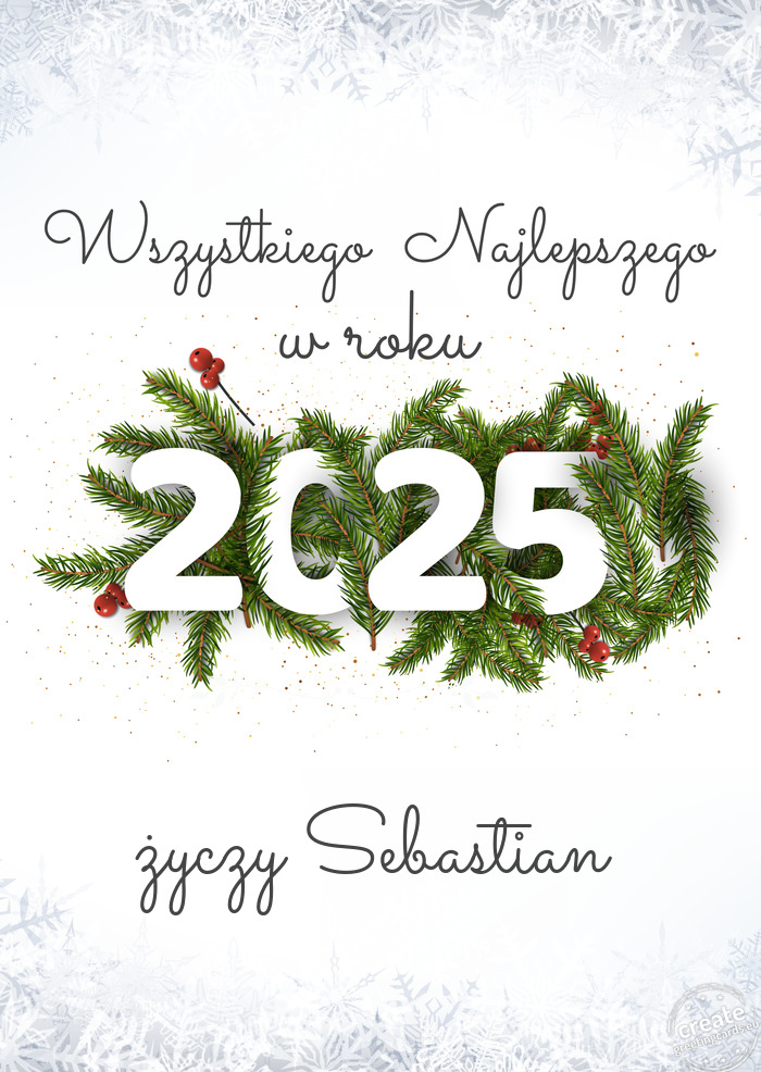 Wszystkiego najlepszego w nowym roku Sebastian
