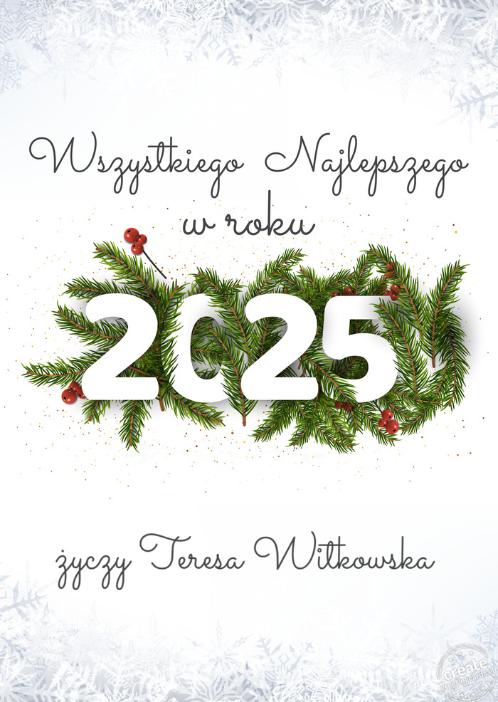 Wszystkiego najlepszego w nowym roku Teresa Witkowska