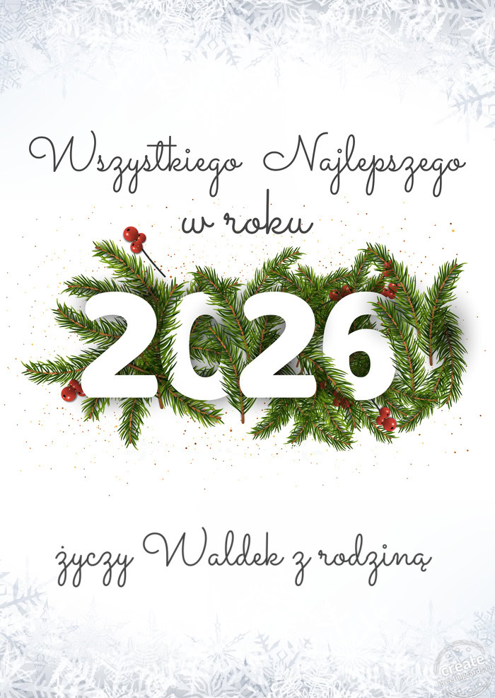Wszystkiego najlepszego w nowym roku Waldek z rodziną