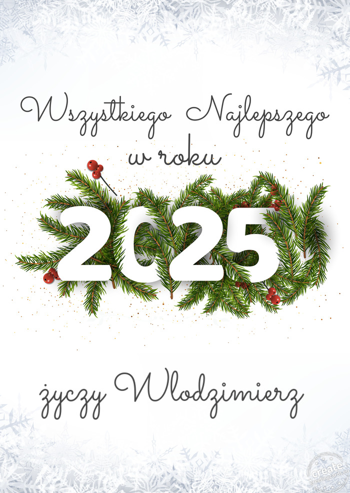 Wszystkiego najlepszego w nowym roku Wlodzimierz