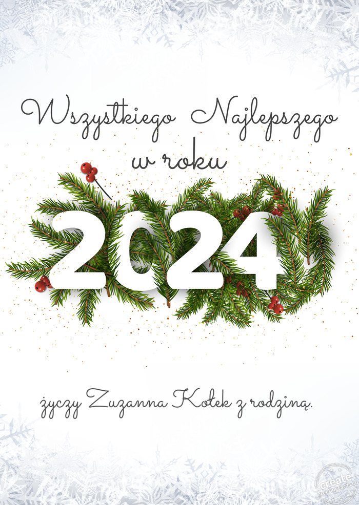 Wszystkiego najlepszego w nowym roku Zuzanna Kołek z rodziną