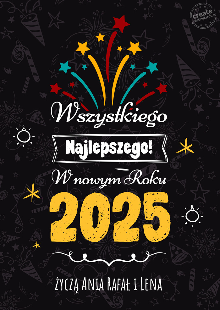 Wszystkiego najlepszego w nowym roku, życzą Ania Rafał i Lena