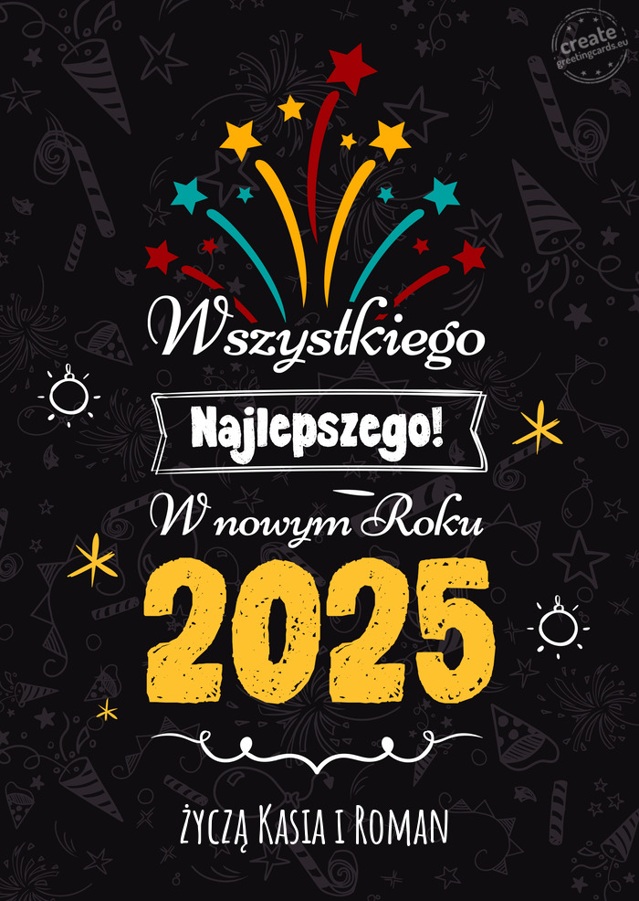 Wszystkiego najlepszego w nowym roku, życzą Kasia i Roman