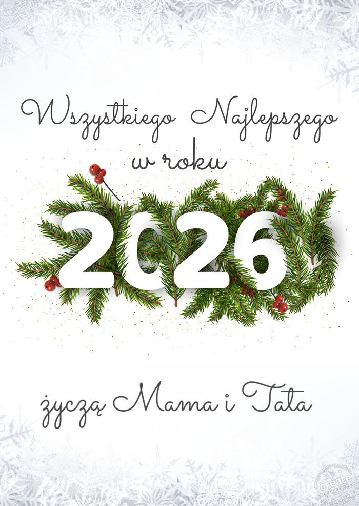 Wszystkiego najlepszego w nowym roku życzą Mama i Tata