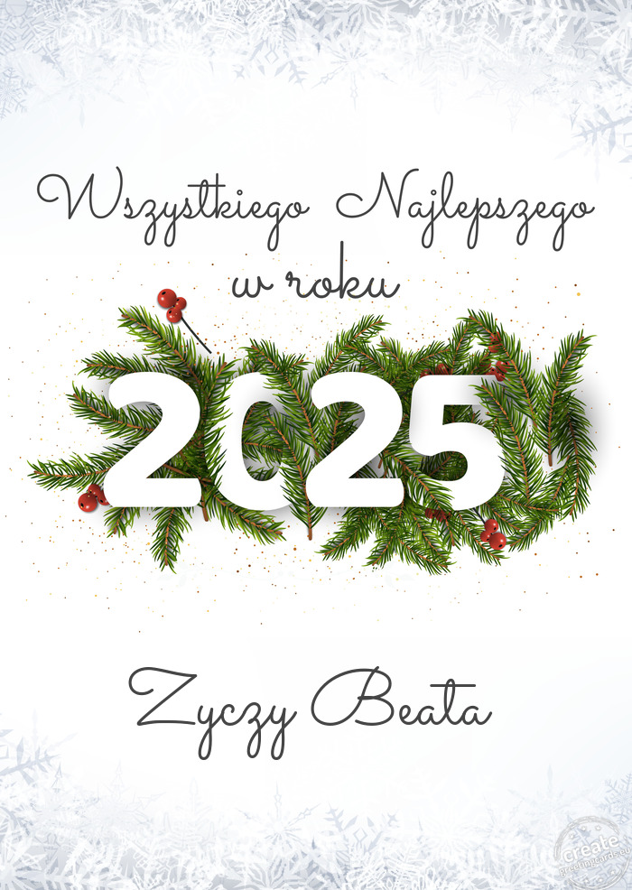 Wszystkiego najlepszego w nowym roku Zyczy Beata