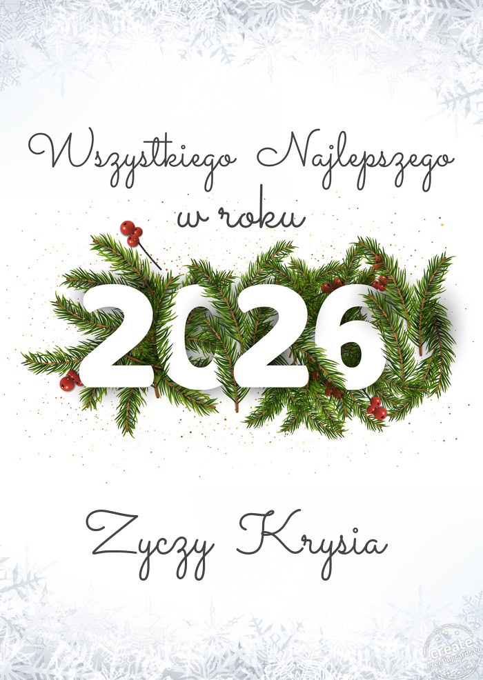 Wszystkiego najlepszego w nowym roku Zyczy Krysia