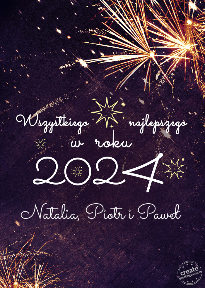 Wszystkiego najlepszego w roku Natalia, Piotr i Paweł