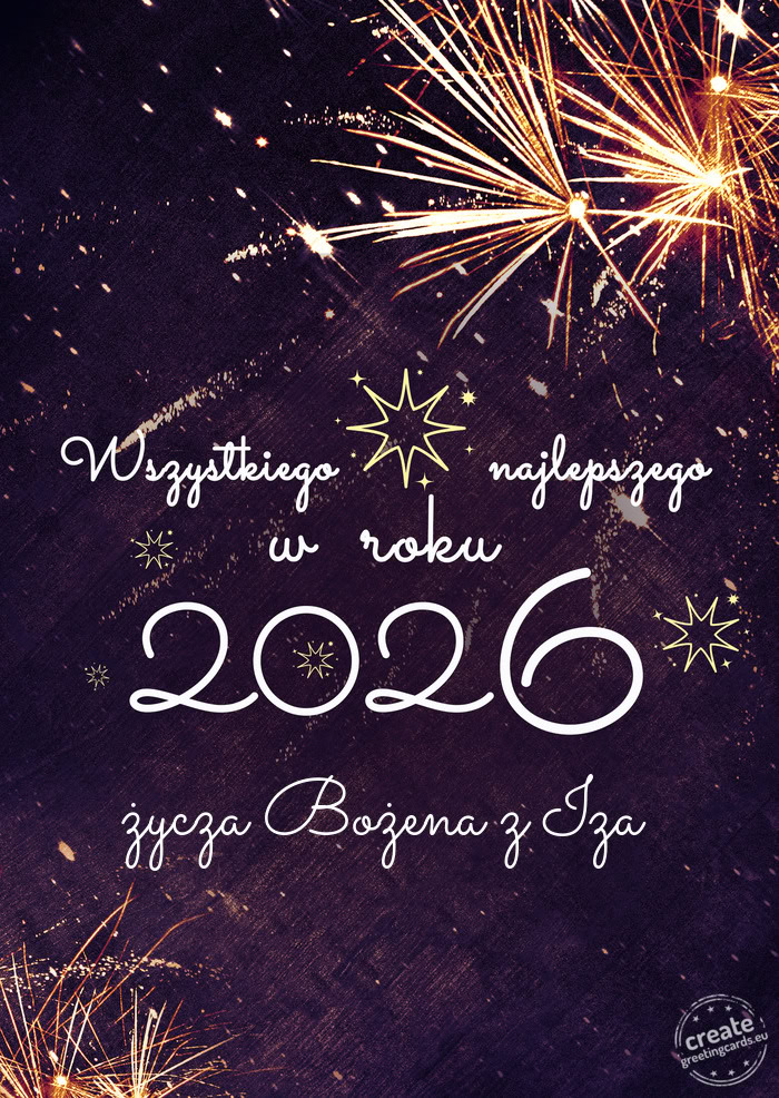 Wszystkiego najlepszego w roku życza Bożena z Iza