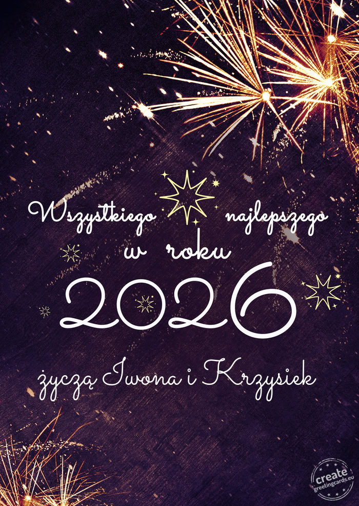 Wszystkiego najlepszego w roku życzą Iwona i Krzysiek