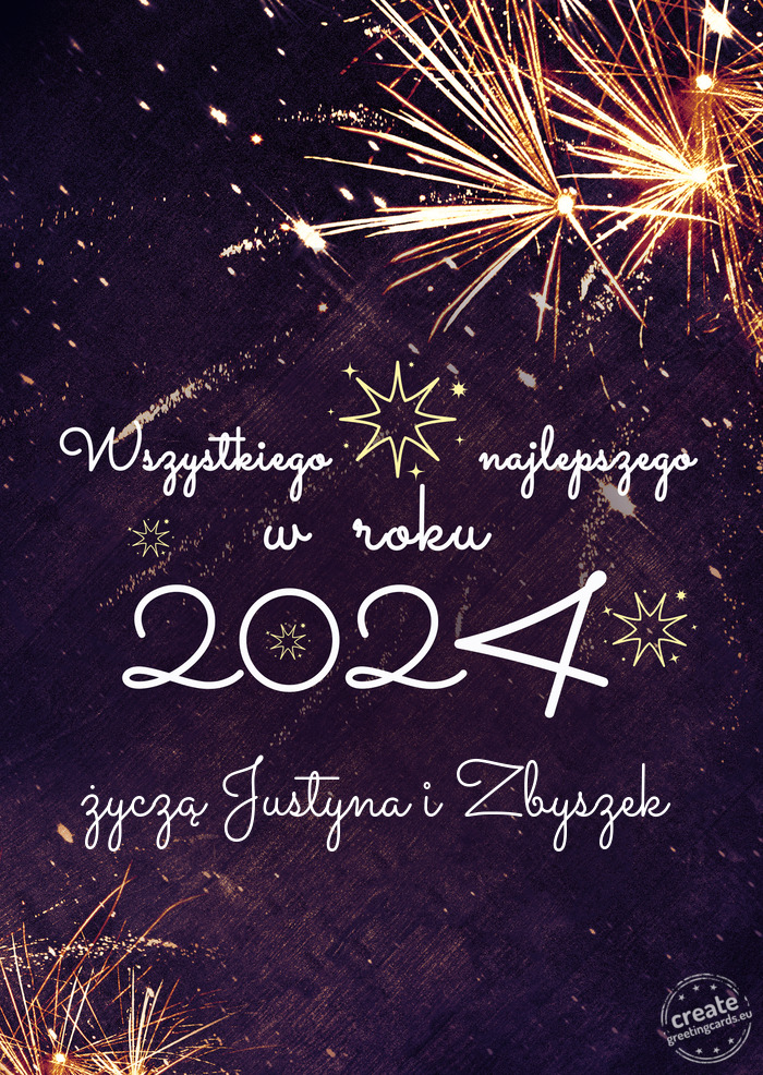 Wszystkiego najlepszego w roku życzą Justyna i Zbyszek