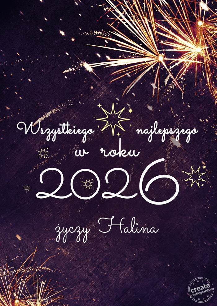 Wszystkiego najlepszego w roku życzy  Halina